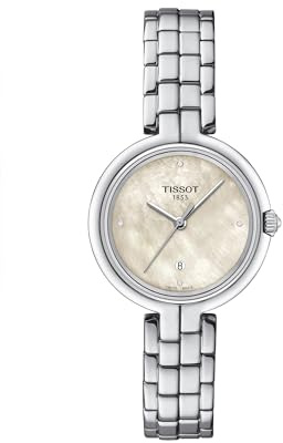 Tissot Damen-Quarzuhr Flamingo 316L Edelstahlgehäuse, grau, Edelstahl, 7 (T0942101111602), GRAU, Classic
