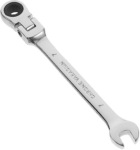 jojofuny 180degree Dual Head Wrench Ratchet Flexible Pivoting Head Adjustable Spanner Tool for Tight Spaces Multipurpose Use