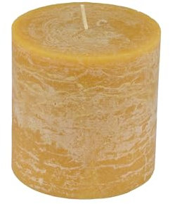 Homéa, Bougie Pilier D10 x H10 cm Rustique Coloris Jaune Moutarde