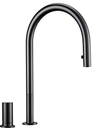 KMZSHPJNY Kitchen Faucet Pull Out Brass 360° Swivel Kitchen Tap Single Handle Hot and Cold Kitchen Sink Faucet High Arc Kitchen Mixer Tap Water Saving Kitchen Sink Mixer Tap,Gunmetal