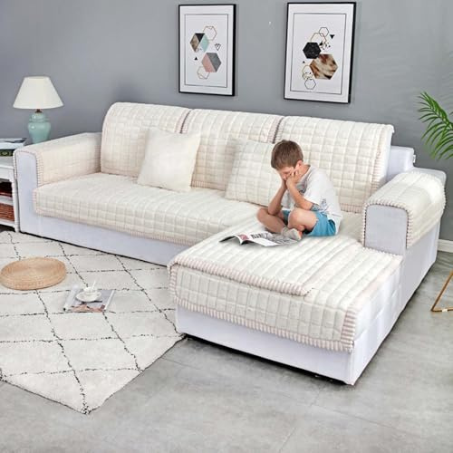 YWQJL Sofabezug Ecksofa Stretch Ohne Armlehne U Form 2 Sitzer 3 Sitzer Sofaschoner rutschfest Sitzfläche I Form Ecksofa Wasserdicht Katze Für Hunde Sofa Überzug(#54,110x160cm)