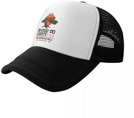 Casquette de Camionneur Ajustable pour Hommes et Femmes, Y2K Miyagi Do Distress Karate Casquette de Baseball pour Enfant, Sport Snapback Coton