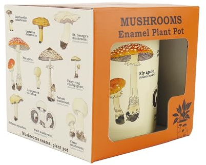Gift Republic Pilz Emaille Pflanztopf Metall Creme One Size
