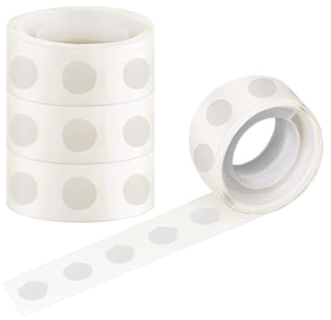 QOWIJEX 400 Pezzi Colla a Nastro Colla per Palloncini, Punti di Colla 4 Rotoli, Nastro Palloncin, Nastro Adesivo per Palloncini - Feste, Fai Da Te