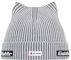 Eisbär Mütze Herren & Damen Sorra Ski Austria Weiß - Merino Wintermütze Unisex mit Fleece schützt vor Kälte und Wind - Strickmütze warme Beanie atmungsaktiv Skimütze Haube mit Ohren aus Österreich