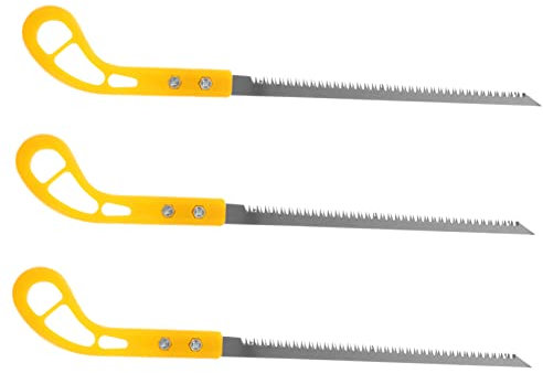 Housoutil Scie à Main Japonaise Scie à Arbre Polyvalente 3 Pcs Plastique Jaune Coupe Du Bois Jardin Camping