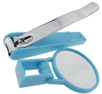Kisangel Babynagelknipser mit Lupe Ergonomisch Designter Nagelknipser aus Kunststoff und Edelstahl Sicherer Fingernagelknipser für Babys und Senioren zur Einfachen Nagelpflege