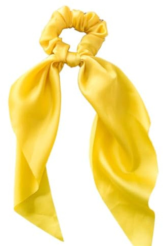 Gelbe Schleife, Satinband, Pferdeschwanz, Schal, Haargummi, elastisches Band, Haargummis und Haarschmuck für Damen und Mädchen