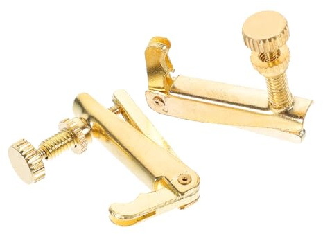 Warmhm 2 Stück Feinstimmer für Violine Edelstahl Goldfarben für 4/4-3/4 und 3/4-4/4 Einfach zu Montieren für Präzises Nachstimmen