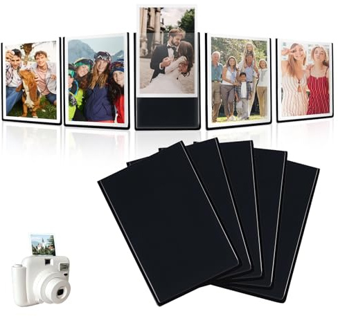 Jemmytu 20 Stück Magnet Bilderrahmen, Schwarz, 9.5 x 6.5 cm – Mini Magnet Rahmen für Polaroid Instax Mini Film, Fotos und Postkarten