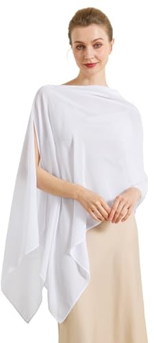 BEAUTELICATE Damen Chiffon Schal Elegant Stola Wrap Poncho Cape Leicht Shrug Tuch für Braut Abendkleid Hochzeit Brautkleid Felistch