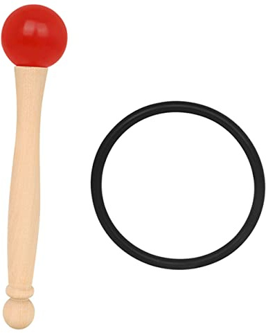 Klangschalen Schlägel 1 Satz, mit Holzgriff und Gummikopf | O Ring, Holz und Gummi Verarbeitet, Rot, für Anfänger und Studenten, Handlich zu Nutzen