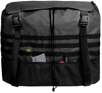 Gvblkq Bolsa de basura para neumáticos de repuesto, gran capacidad, material de tela Oxford, versátil, bolsa de almacenamiento de carga para viajes de vehículos, coche, todoterreno, camión, RV