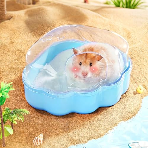 BUCATSTATE Hamster sandbadbehållare, sandbadlåda för grävning dusch rymlig version för dvärg syriska hamstermöss Gerbils Lemming (blå)