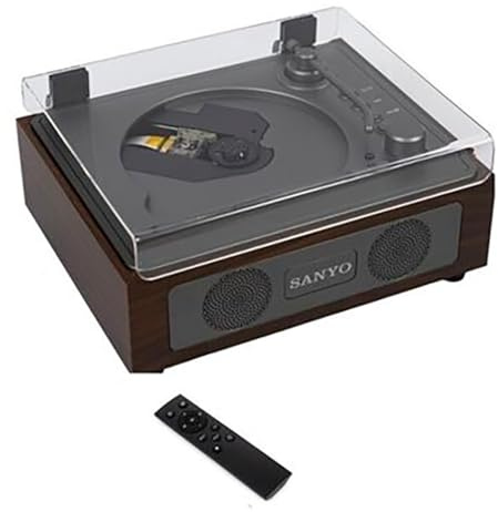 Reproductor de CD Player SANYO KS142 Recargable con Bluetooth. Diseño Vintage. Dimensiones: 210 × 170 × 80 mm.