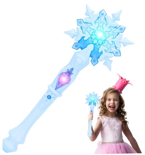 Obelunrp Bacchetta Luminosa, Bacchetta Magica con Fiocco di Neve a LED da 12, 6 Pollici Bastone Luminoso per Cosplay di Feste al Parco ghiacciato, Blu, Senza Batteria, Utilizzo in Cucina