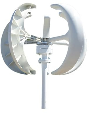 Aerogenerador Turbina eólica de 8000W, 12v, 24v, 48v, generador viento ejes verticales, pequeño molino, energía gratuita for uso doméstico(Bianco,12V)