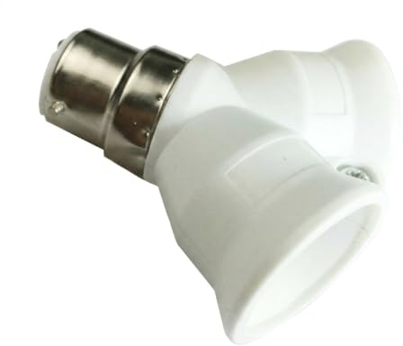 Yunmeryker E27 to Bayonet Cap Adapter for Home Lighting Conversion, B22 to E27 Double Bulb Holder with Copper Conductive Sheet, Screw Bayonet Bulb Light Socket Splitter Lamp Holder Adapter