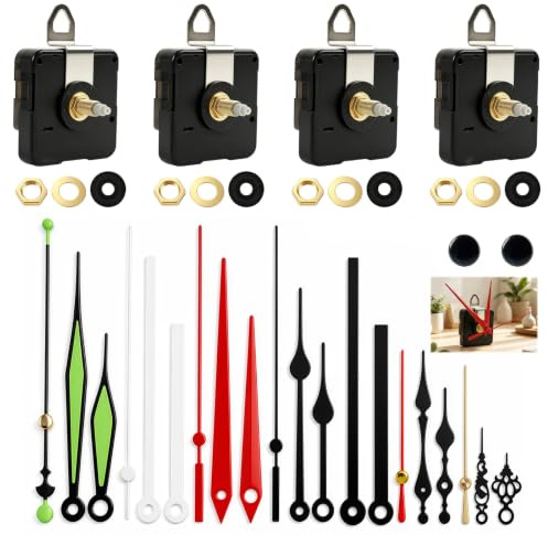 4 Piezas Mecanismos De Reloj De Pared Silenciosos Con 7 Manecillas,Maquinaria Reloj Pared Pilas,Movimientos De Cuarzo Diy Para Reparación Y Personalización,Compatible Con Esferas