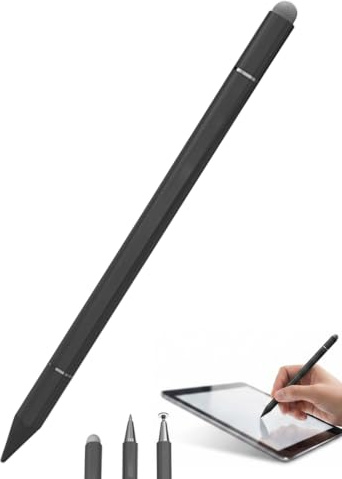 BTACGWP Penna Touch per Tablet 1 Unità con Coperchio Magnetico Anti-Perdita e Alta Sensibilità per Scrittura Fluida e Disegno Preciso su Android iOS Nero