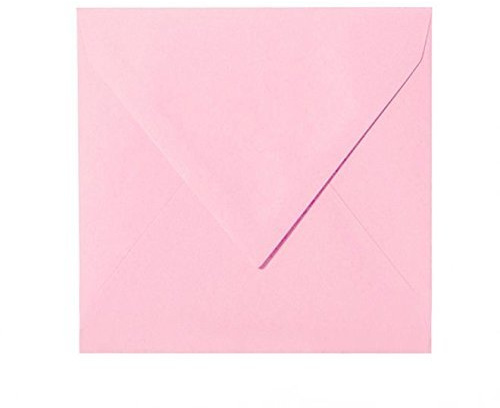 25 Quadratische Briefumschläge 15,0 x 15,0 cm 150 x 150 mm Rosa Verschluss: feuchtklebend Grammatur: 120 g/m²