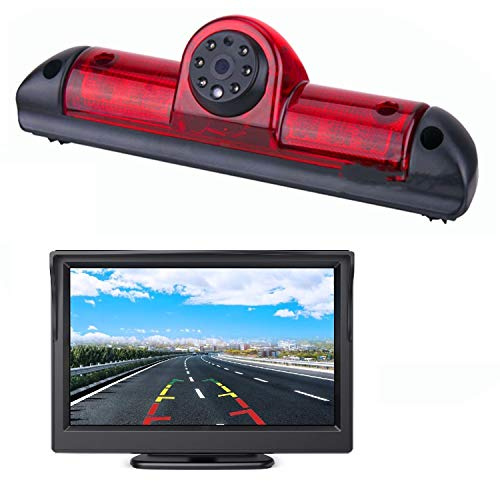 Auto Troisième Toit Top Mount Feu Stop lumière de Frein Caméra de recul pour Appareil Photo Jumper III Ducato X250 Boxer III + 4.3 Pouces Moniteur TFT DVD Protecteur d'écran LCD Voiture Camion
