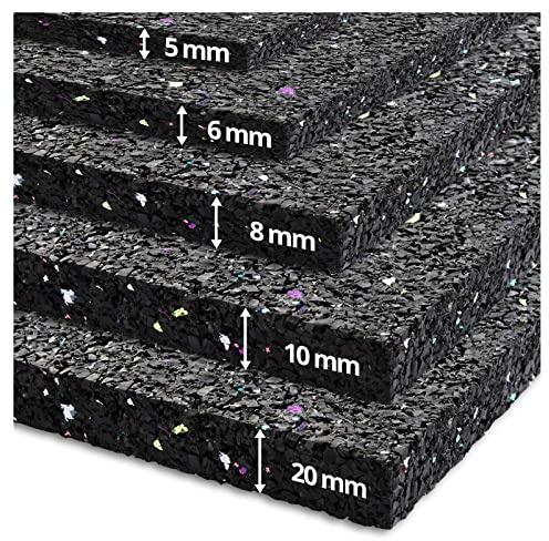 etm | Dalle Anti-Vibrations recyclée, Fabriqué en Allemagne – Découpable | Machine à Laver - Tapis Antibruit | Insonorisant, Isolant, en Caoutchouc Recyclé | Épaisseur : 10 mm – 125 x 200 cm