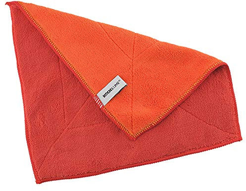 Kochblume Microfasertuch Set, 10-teilig | Premium Microfaser | Set in der bunten Box (rot-orange)