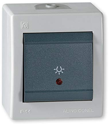 Power Line - Interruptor con luz de resplandor, Gris