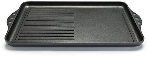 NOWA Grill- und Teppanyaki-Platte (LxBxH 43x28x2 cm) – Antihaftbeschichtete XXL Alu-Guss Grillplatte für alle Herdarten (backofen- & induktionsgeeignet) – 100% Made in Germany