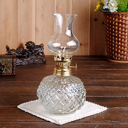 Ycxydr Lámpara de queroseno de cristal de estilo antiguo, manualidades, lámpara de alcohol de Buda, colección antigua, objetos decorativos, lámpara de mantequilla (color: blanco)