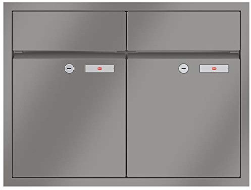 RENZ/Plan / 2er Unterputz-Briefkastenanlage Einbau-Briefkasten/RAL-Farbe 9007 Volumen 21 L/Dein-Briefkasten.de