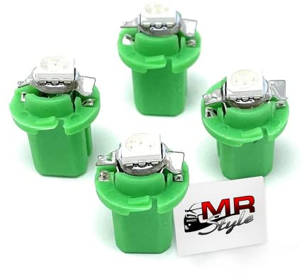 MR-Style Lot d'autocollants et 4 LED haute puissance pour éclairage de compteur de vitesse (vert) compatibles avec VW Vento + Golf 3, kit de conversion d'éclairage pour instruments.
