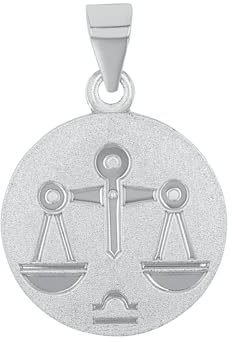 Amor Motivanhänger 925 Sterling Silber Unisex Damen Herren Anhänger, Silber, Waage, Kommt in Schmuck Geschenk Box, 2028053