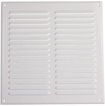 ventilación Systems - 10 x 10 pulgadas - Blanco - Cubierta de ventilación de metal - Rejilla cuadrada de ventilación - Cubierta de rejilla - visualización de insectos incorporada - Ventilación HVAC