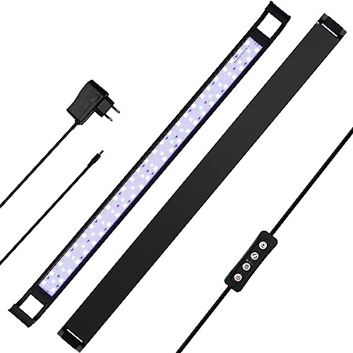 SWANEW LED Aquarium Beleuchtung 25W Aquariumbeleuchtung Lampe Weiß Blau Licht Aquarium Lampe mit Verstellbarer Halterung für 90-120cm Aquarium Pflanzen, Nicht wasserdicht