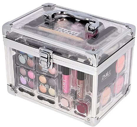 ZMILE COSMETICS Acrylic transparenter Kosmetikkoffer vegane Kosmetik mit Schminke - Make Up Set für unterwegs, zum Reisen und Verschenken