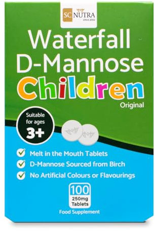 Waterfall D-Mannose Children Original | No artificial colours & flavourings | Vegan | 250mg Tablets – 100 Count