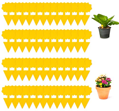 Fliegenfalle 24 Stück Fliegen Klebefalle Fliegenfalle Sticker Fliegenfänger Gelbsticker Mückenvernichter Insektenfänger Klebebrett für Garten Innenbereich Haus Pflanzen Insekten