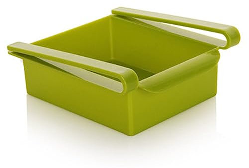 SRGDRR Fridge Freezer Holder Pull-out Drawer Organiser Adjustable Stretchable Kitchen Refrigerator Storage Rack,green