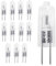 LedWekei Bombillas halógenas G4, bombilla de 12 V, 50 W, bombilla de cápsula transparente de 2 pines, bombillas de luz blanca cálida regulables de 2700 K (paquete de 12)