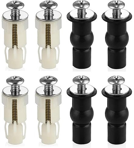 INGJIA 4 Stück Toilettensitz Behoben Schraube, Universal WC-Sitz Befestigungsset Erweiterungsbolzen aus Gummi Toiletten Sitz Schrauben Zubehör, Edelstahl Scharnier für WC Deckel (2 Arten)