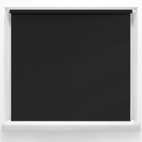 Verdunkelungsrollo 115 x 110 cm, Blickdicht Sichtschutz Sonnenschutz, Fensterrollo Sonnenschutz, mit Aluminium-Schienen, für Dachfenster, Schwarz