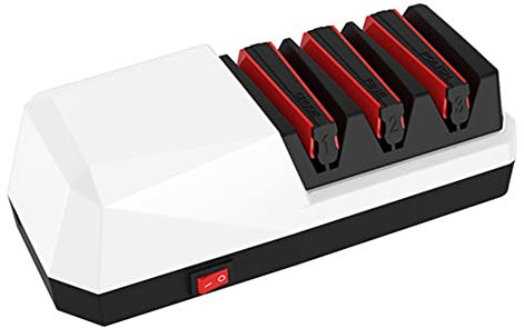 3-in-1 Kitchen Chef Knife and Scissors Sharpener Electric Knife Sharpener Knives Sharpener Repair and Hone Blades Home Knife Blade Sharpener, Essential Kitchen Tool (White)