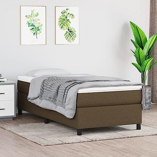 Annlera Bettgestell 203x100x35cm Braun Stoff,Sperrholz,Holzwerkstoff Klappbett Boxspringbett Schrankbett Gästebett Kinderbett Tagesbett Massivholzbett Polsterbett Robusten Bettgestell