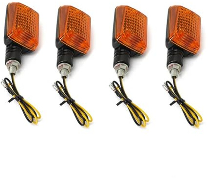 TakohL Luz Senal Giro motocicleta 4 Uds. Intermitentes De Motocicleta Negro/ámbar CB250 Para CB 250 350 400 500 650 900 Shadow 750