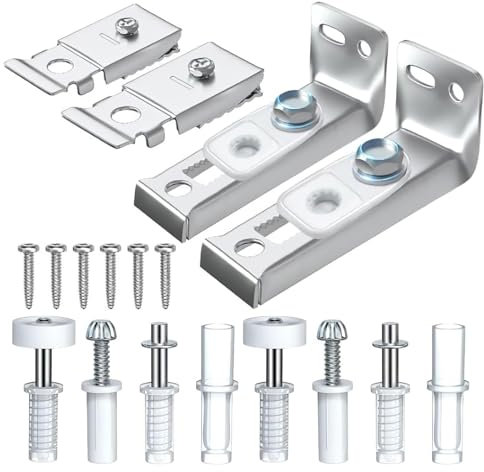 Marstey 2 Pcs Kit de Quincaillerie Porte Coulissante Pliante,Pièces de Rechange pour Porte Pliante, Comprend des Pivots Supérieurs et Inférieurs, Support et une Roue de Guidage pour Rail de 7/8 à 1