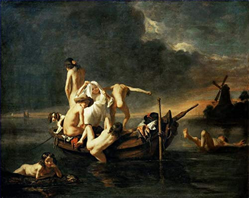 Toperfect Gemälde auf Leinwand, Berühmtes Ölgemälde, Badender barocker Akt von Nicolaes -06, €50-2000 Handgemalt von Lehrern der Kunstakademien