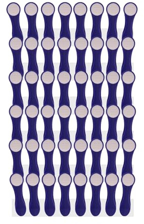 trendfinding Lot de 48 pinces à linge avec ressorts hélicoïdaux en acier inoxydable et poignée Softgrip Indigo Blanc