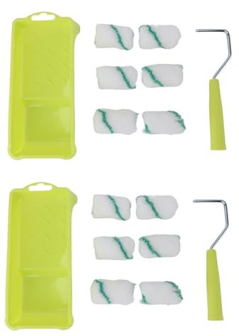 HUSHUI Kleines Farbroller-Set mit Tablett, Leicht zu Reinigende Mini-DIY-Malwerkzeuge Heimdekoration, Kunsthandwerk und Kunstwerke